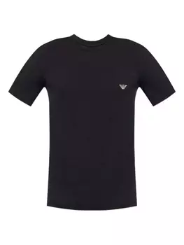 Футболка с вышитым логотипом Emporio Armani, черный
