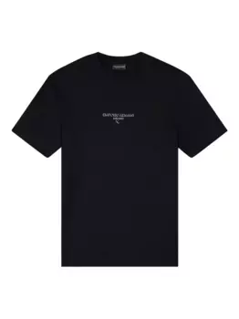 Футболка с вышитым логотипом EMPORIO ARMANI, черный