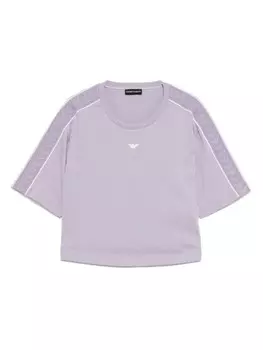 Футболка с вышитым логотипом Emporio Armani Kids, фиолетовый