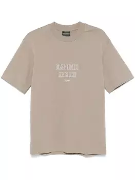 Футболка с вышитым логотипом Emporio Armani, коричневый