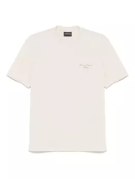 Футболка с вышитым логотипом Emporio Armani, нейтральный