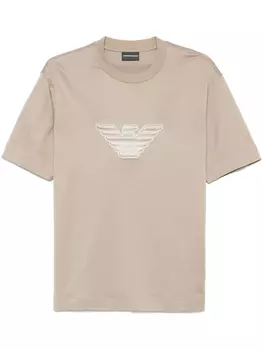 Футболка с вышитым логотипом Emporio Armani, нейтральный