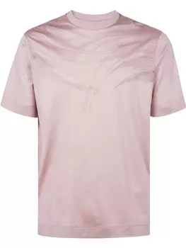 Футболка с вышитым логотипом Emporio Armani, розовый