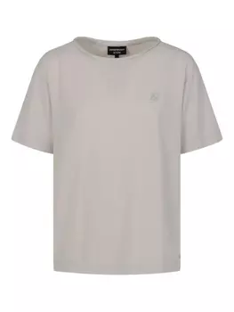Футболка с вышитым логотипом Emporio Armani, серый