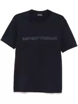 Футболка с вышитым логотипом Emporio Armani, синий