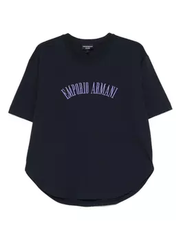 Футболка с вышитым логотипом Emporio Armani, синий