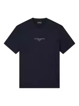 Футболка с вышитым логотипом EMPORIO ARMANI, синий