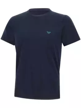 Футболка с вышитым логотипом EMPORIO ARMANI, синий
