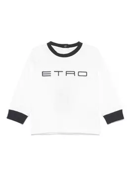 Футболка с вышитым логотипом ETRO KIDS, белый
