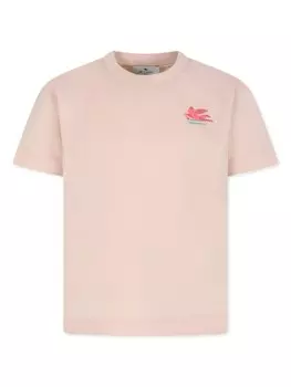 Футболка с вышитым логотипом ETRO KIDS, розовый
