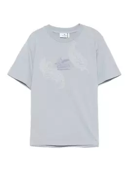 Футболка с вышитым логотипом ETRO KIDS, синий