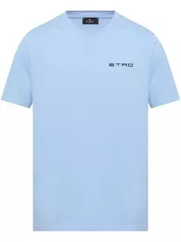 Футболка с вышитым логотипом ETRO, синий