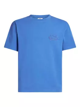 Футболка с вышитым логотипом ETRO, синий