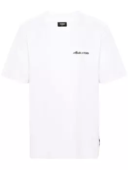 Футболка с вышитым логотипом FENDI, белый