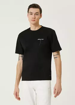 Футболка с вышитым логотипом Fendi, черный