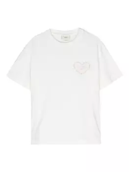 Футболка с вышитым логотипом Fendi Kids, белый