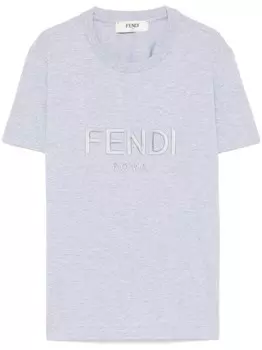 Футболка с вышитым логотипом FENDI, серый