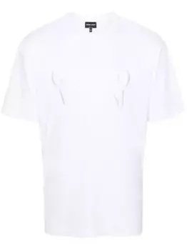 Футболка с вышитым логотипом GIORGIO ARMANI, белый