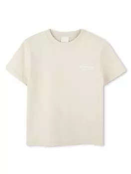 Футболка с вышитым логотипом Givenchy Kids, нейтральный цвет