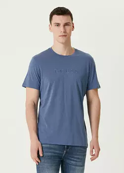 Футболка с вышитым логотипом Guess, синий