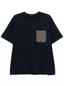 Футболка с вышитым логотипом Herno, синий