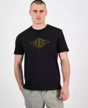Футболка с вышитым логотипом HUGO by Men's Dalendi Regular-Fit Hugo Boss, черный