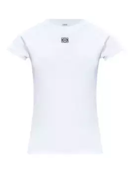 Футболка с вышитым логотипом и рукавами реглан LOEWE, белый