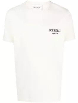 Футболка с вышитым логотипом Iceberg, бежевый