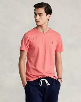 Футболка с вышитым логотипом из хлопка Polo Ralph Lauren, розовый