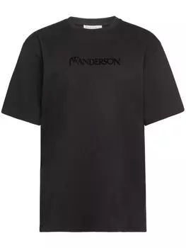 Футболка с вышитым логотипом JW Anderson, черный