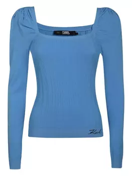 Футболка с вышитым логотипом Karl Lagerfeld, синий