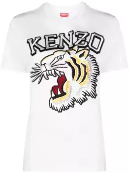 Футболка с вышитым логотипом KENZO, белый