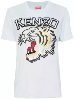Футболка с вышитым логотипом KENZO, синий