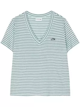 Футболка с вышитым логотипом Lacoste, синяя
