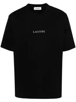 Футболка с вышитым логотипом Lanvin, черный