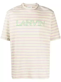 Футболка с вышитым логотипом Lanvin, коричневый