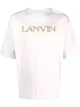 Футболка с вышитым логотипом Lanvin, серый