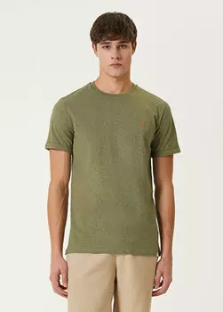 Футболка с вышитым логотипом Les Deux, хаки