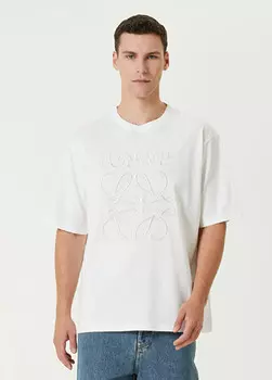 Футболка с вышитым логотипом Loewe, белый