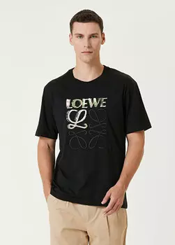 Футболка с вышитым логотипом Loewe, черный