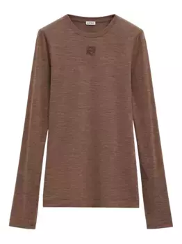 Футболка с вышитым логотипом LOEWE, коричневый