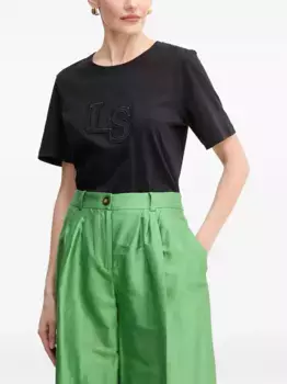 Футболка с вышитым логотипом LUISA SPAGNOLI, черный