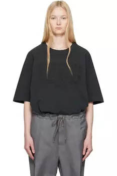 Футболка с вышитым логотипом Maison Margiela, черный