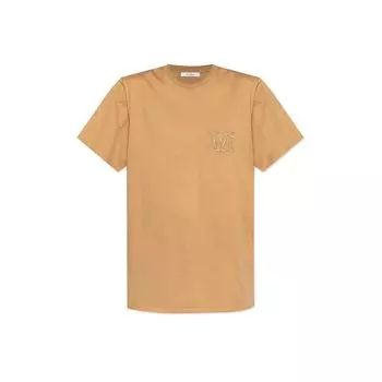Футболка с вышитым логотипом Mango Max Mara, коричневый