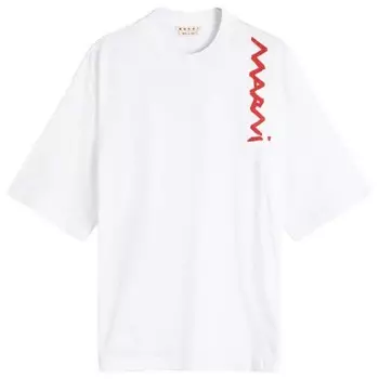 Футболка с вышитым логотипом Marni, белый