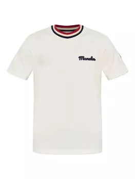 Футболка с вышитым логотипом Moncler, белый