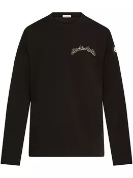 Футболка с вышитым логотипом Moncler, черный