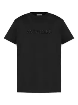Футболка с вышитым логотипом MONCLER, черный