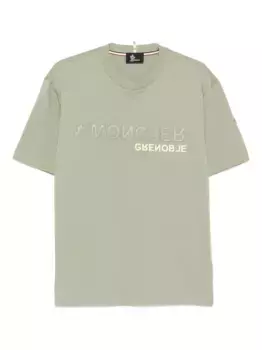 Футболка с вышитым логотипом Moncler Grenoble, зеленый