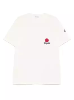 Футболка с вышитым логотипом MONCLER, нейтральный